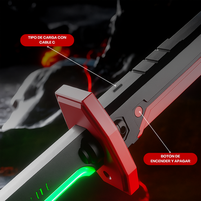 Espada LED con Chispas y Humo